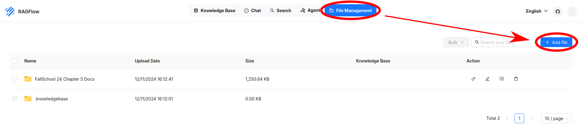 RAGFlow add files